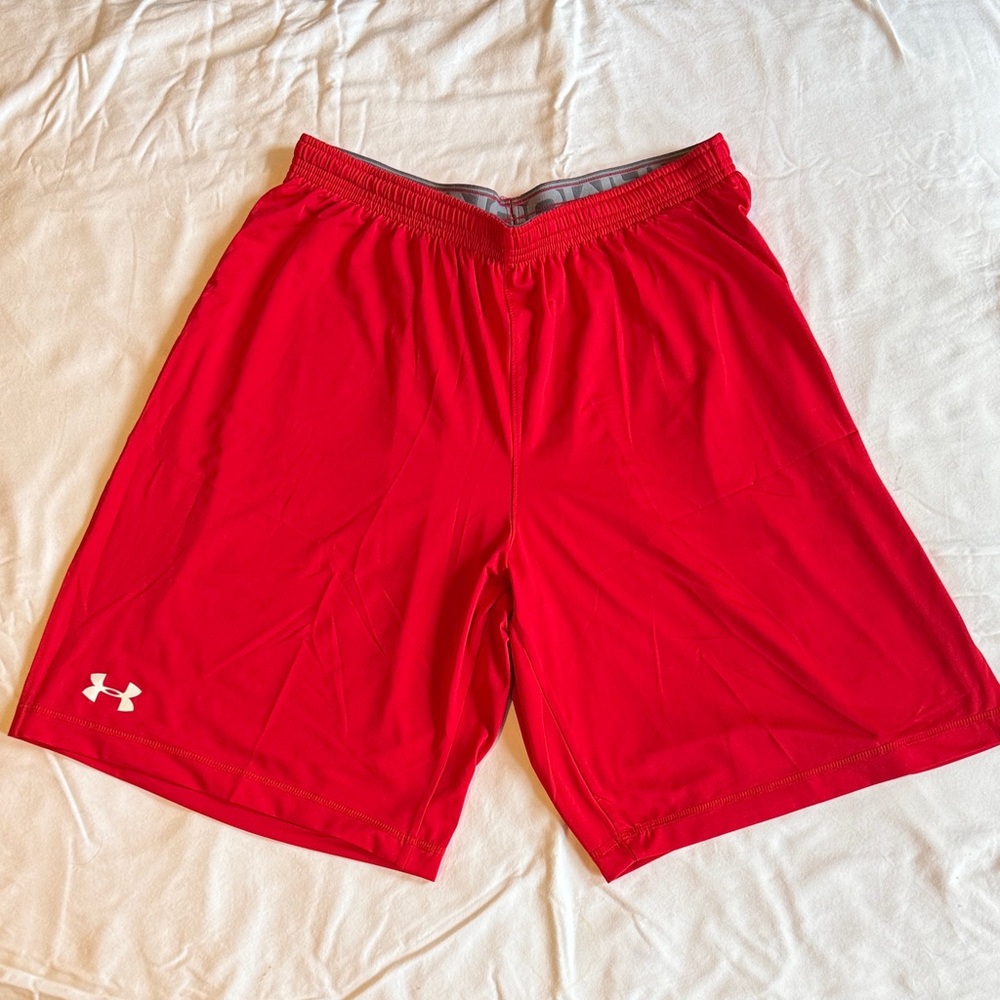 Under Armour Mens Team Raid Shorts Red Large Like New L